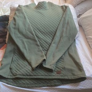 Green quilted LL bean cowl neck sweater